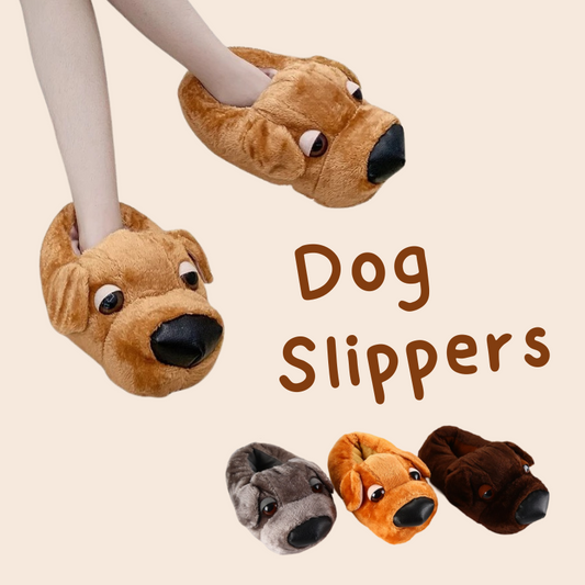 Dog Slippers - Warm Cozy Comfortable Indoor Outdoor Shoes for Winter, Cute Couple Home Slippers, Last Minute Birthday Gift, Dog Pet Lovers