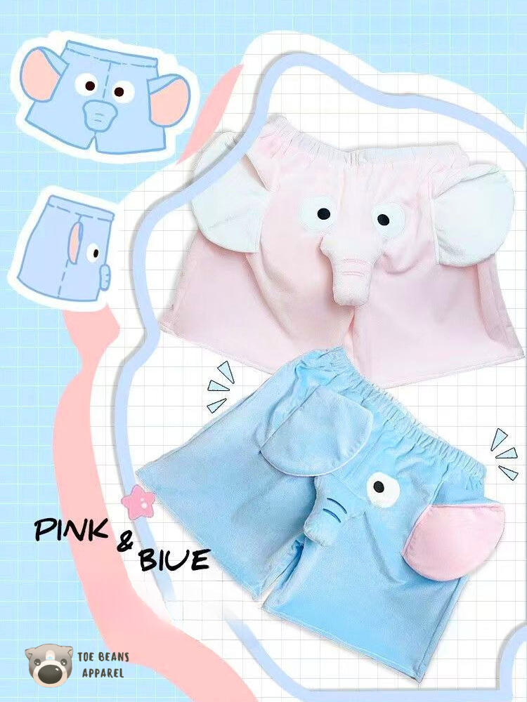 Elephant Shorts - Funny Trunk Pajama Pants, Best Gift for Him/Her/Boyfriend/Girlfriend, Animal Lovers Gifts