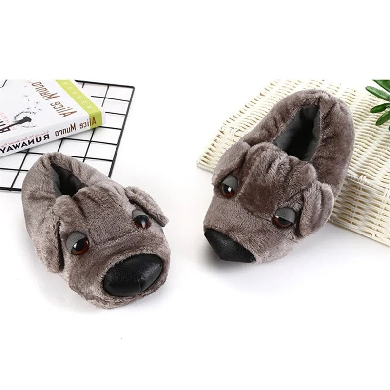 Dog Slippers - Warm Cozy Comfortable Indoor Outdoor Shoes for Winter, Cute Couple Home Slippers, Last Minute Birthday Gift, Dog Pet Lovers