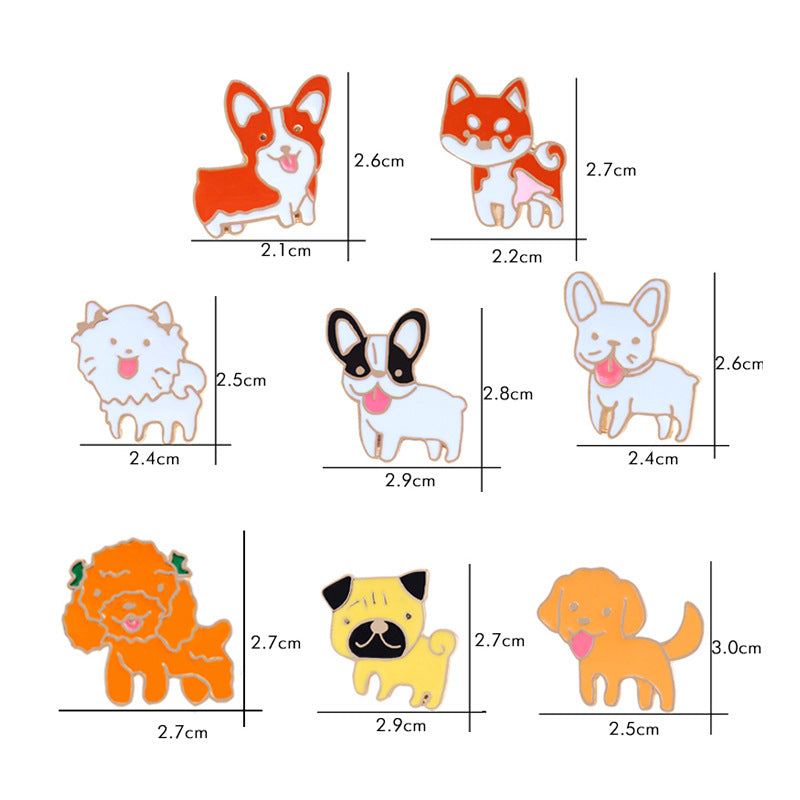 Dog Brooch Cartoon - metal pins for dog lovers, perfect for clothing, caps, backpacks and decor