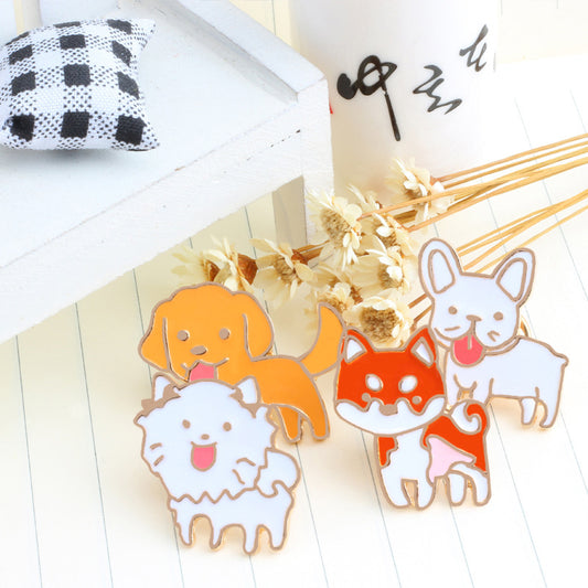 Dog Brooch Cartoon - metal pins for dog lovers, perfect for clothing, caps, backpacks and decor