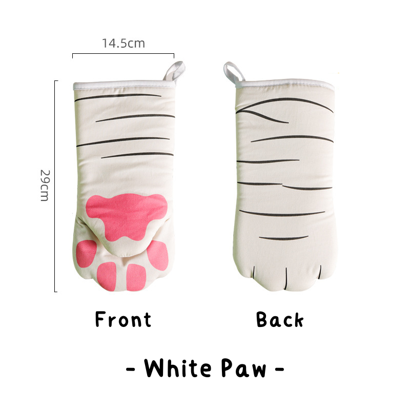 Cat Paw Long Oven Mitts for kitchen baking