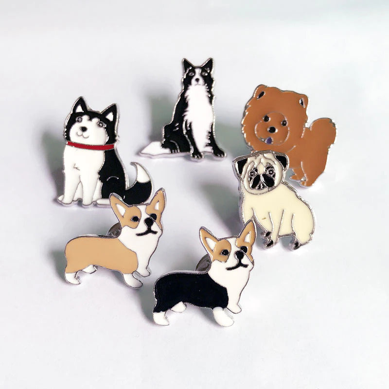Dog Brooch - metal pins for dog lovers, perfect for clothing, caps, backpacks and decor