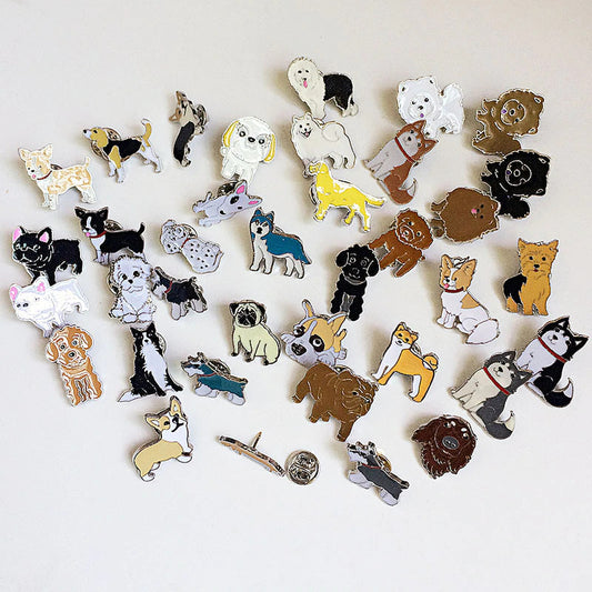 Dog Brooch - metal pins for dog lovers, perfect for clothing, caps, backpacks and decor