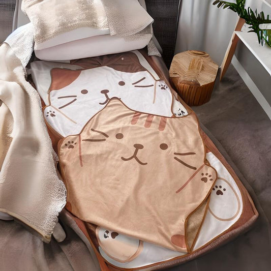 Cute cat shaped blanket - for bedding, sofa, throw and home decor