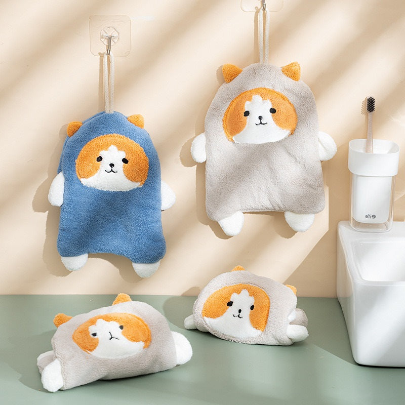 Cute Dog Bear Hand Towel for kitchen, bathroom, home decor