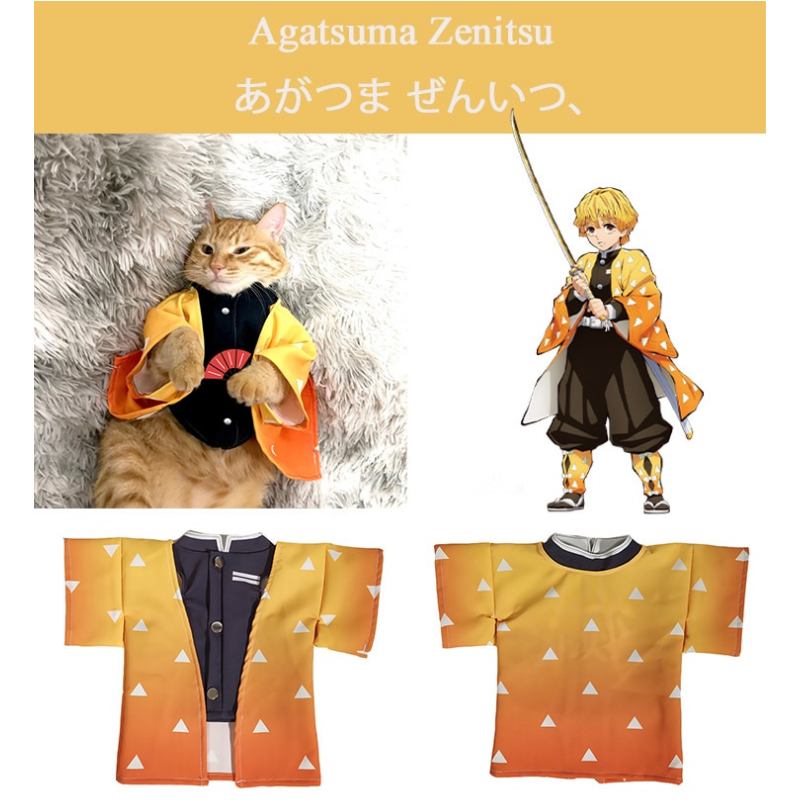 Zenitsu Agatsuma Demon Slayer Kimono Cloak